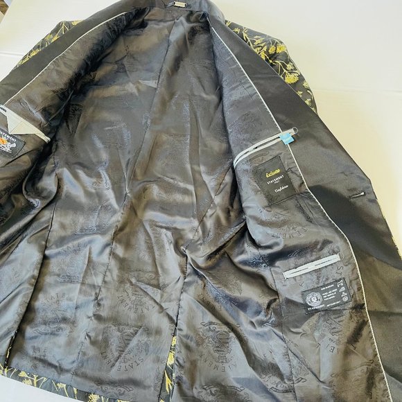 Gold Embroidered Suit Jacket exclusive STATEMENT Italy Confidence 38 R - Picture 4 of 12